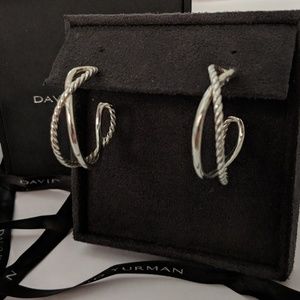 David Yurman Crossover Hoop Earrings